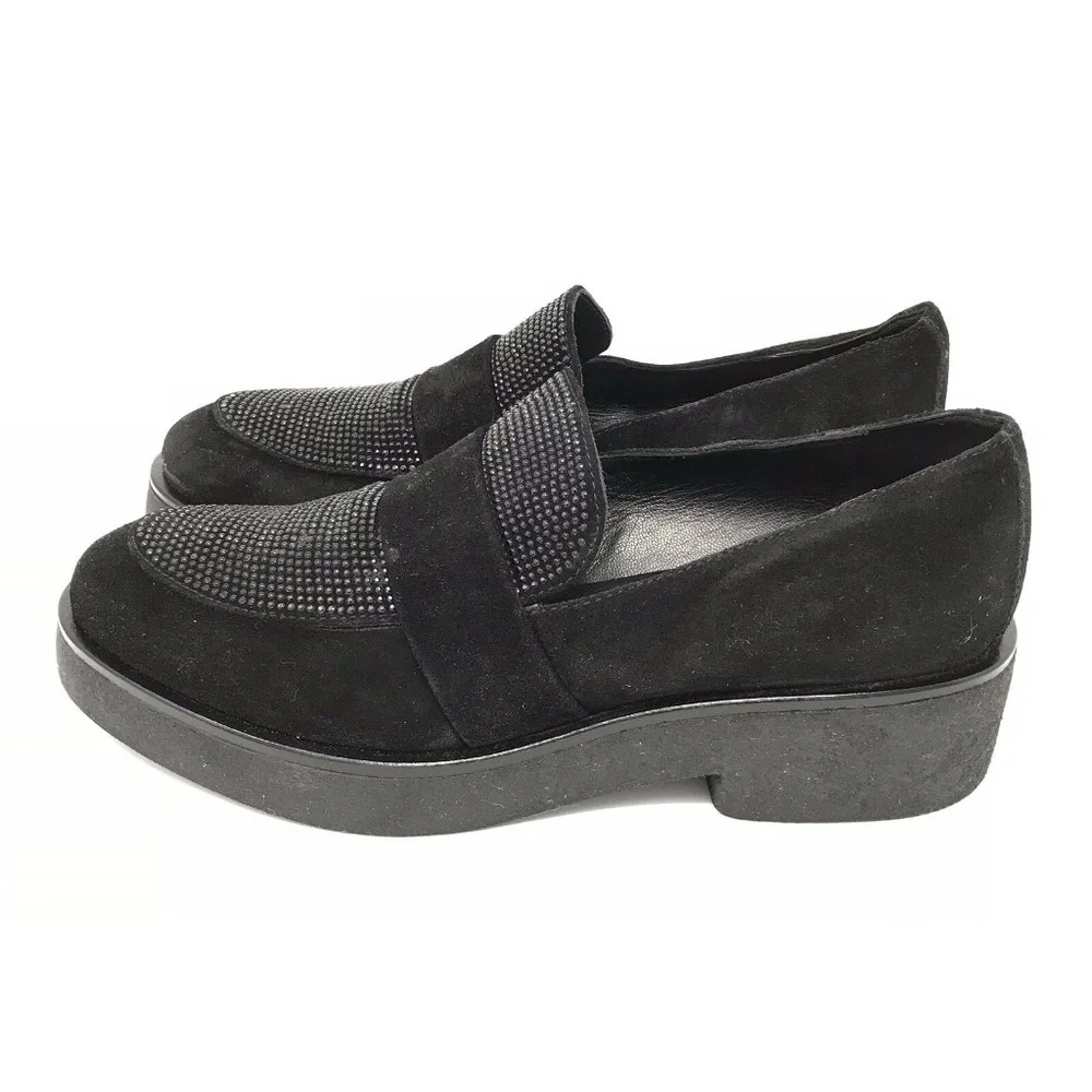 Sesto Meucci Black Suede Stud Platform Shoes 9